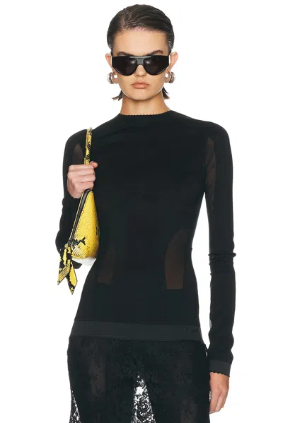 Attico Ponte Jersey Top In Black