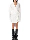 Attico Women's Striped Mini Shirt Dress In White