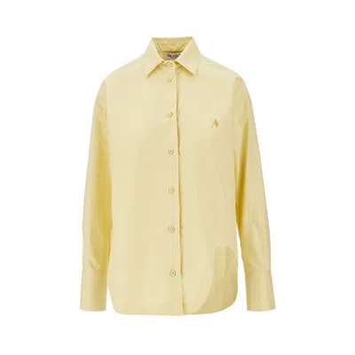 Attico Poplin Shirt With Moulded Hem In Yellow