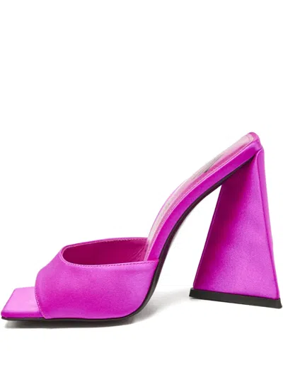 Pre-owned Attico  110mm Square-toe Satin Sandals