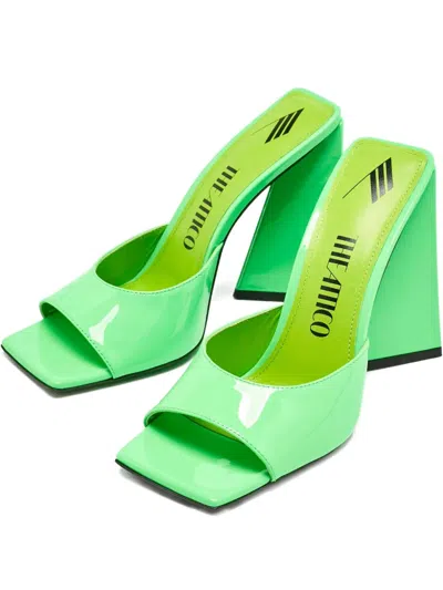Pre-owned Attico  115mm Devon Patent Leather Square-toe Sandals