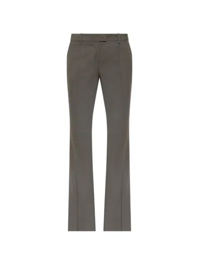 Attico Pressed-crease Flared Trousers In Green