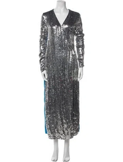 Pre-owned Attico Printed Coat In Silver