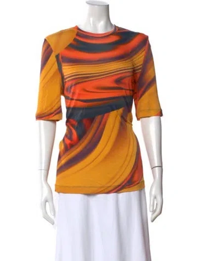 Pre-owned Attico Printed Crew Neck T-shirt In Orange