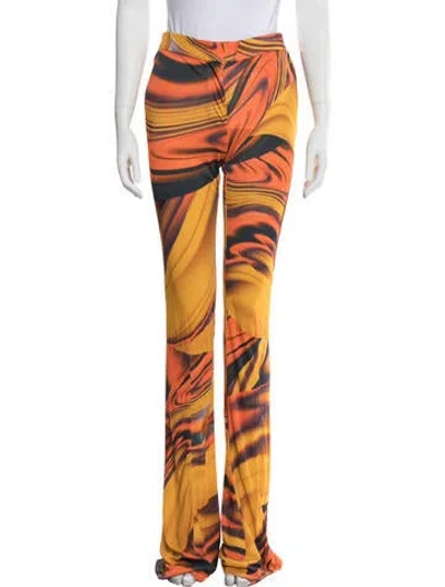 Pre-owned Attico Printed Flared Pants In Orange