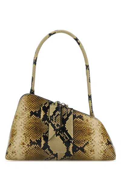 Attico Printed Leather Sunrise Shoulder Bag In Brown