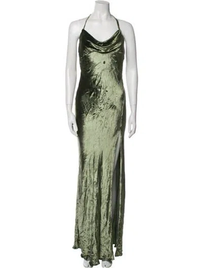 Pre-owned Attico Printed Long Dress In Green