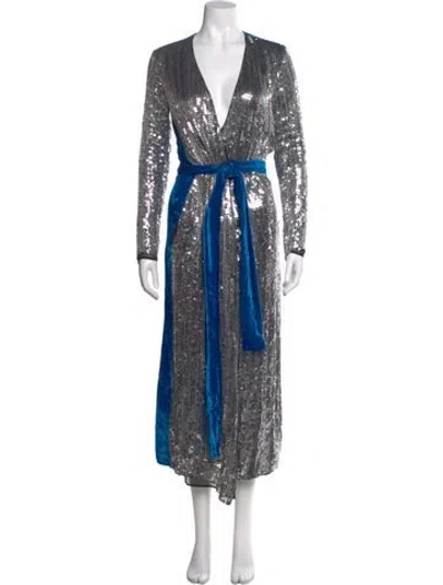 Pre-owned Attico Printed Long Dress In Multi