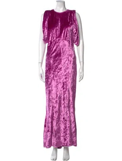 Pre-owned Attico Printed Long Dress In Purple