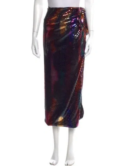 Pre-owned Attico Printed Midi Length Skirt In Purple