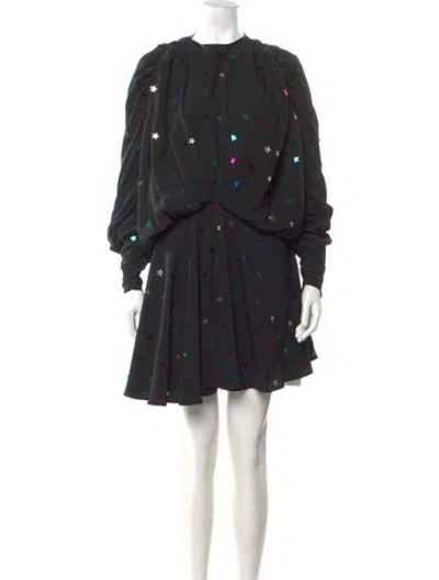 Pre-owned Attico Printed Mini Dress In Black