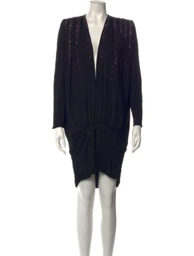 Pre-owned Attico Printed Mini Dress In Black