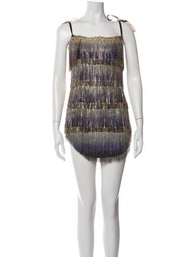 Pre-owned Attico Printed Mini Dress In Multicolor