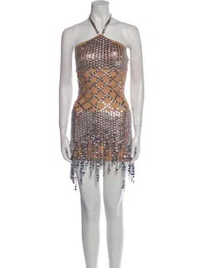 Pre-owned Attico Printed Mini Dress W/ Tags In Multi