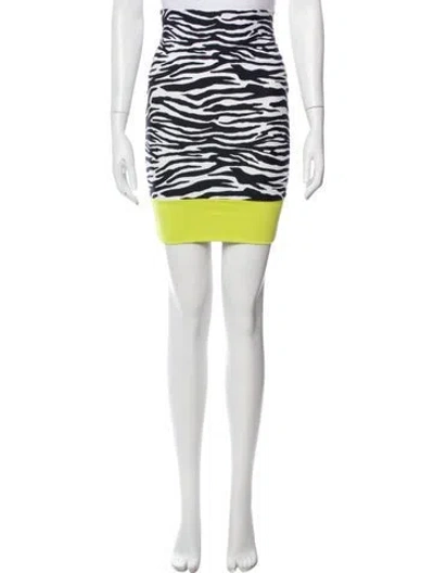 Pre-owned Attico Printed Mini Skirt In Black