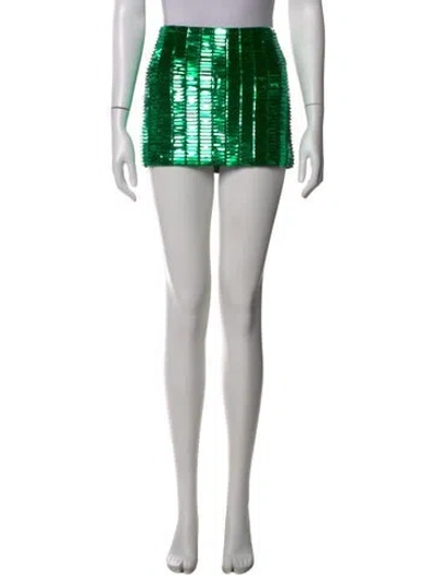 Pre-owned Attico Printed Mini Skirt In Green