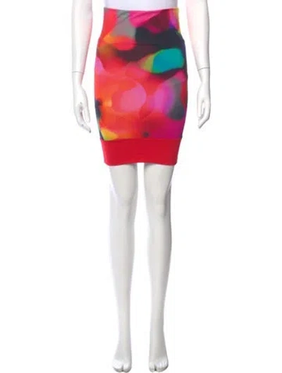 Pre-owned Attico Printed Mini Skirt In Red