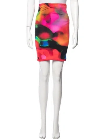 Pre-owned Attico Printed Mini Skirt In Red