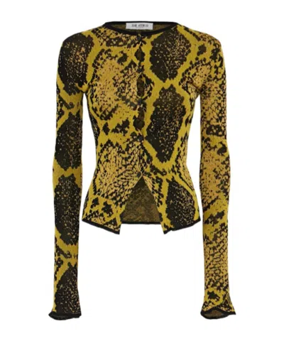 ATTICO PRINTED VISCOSE BLEND CARDIGAN