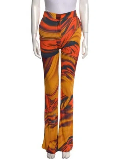 Pre-owned Attico Printed Wide Leg Pants In Orange