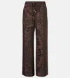Attico Bandana Print Muslin Pants In Green
