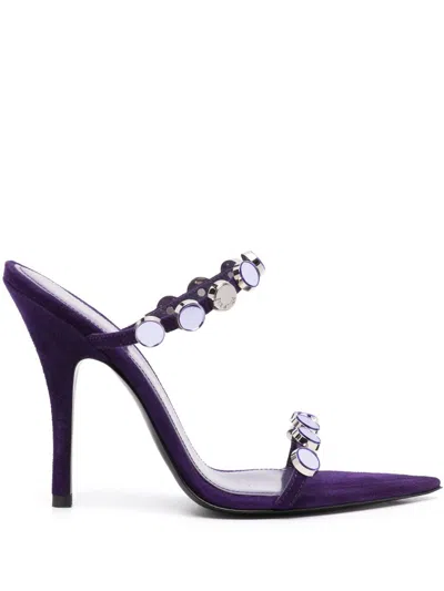 Attico Venus 105mm Suede Sandals In Black