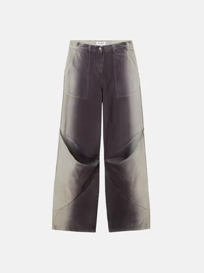 Attico Purple And White Long Pants In Purple/white