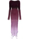 Attico Reversible Colorblocked Midi Dress In Purple