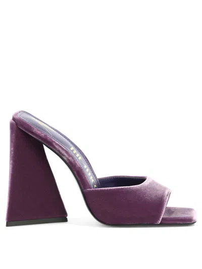Attico Purple Leather Sandals For Women