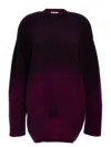 Attico Oversized Ombre Sweater Dress In Purple
