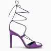 Attico Adele 105 Wraparound Satin Sandals In Purple