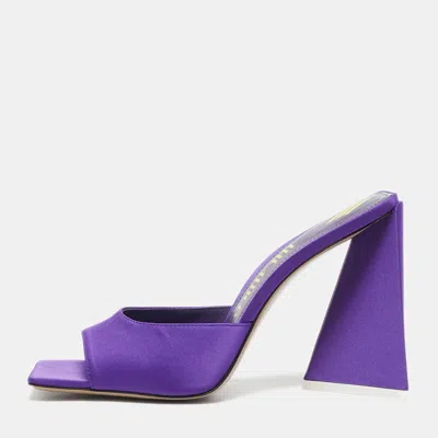 Attico Purple Satin Devon Slide Sandals