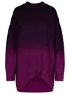 Attico Oversized Ombre Sweater Dress In Violet