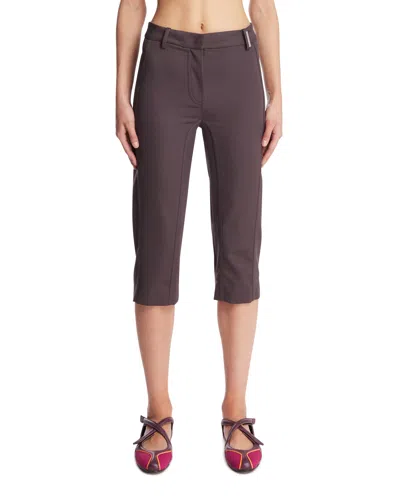 Attico Purple Wool Capri Trousers In Purple Viola   #662483