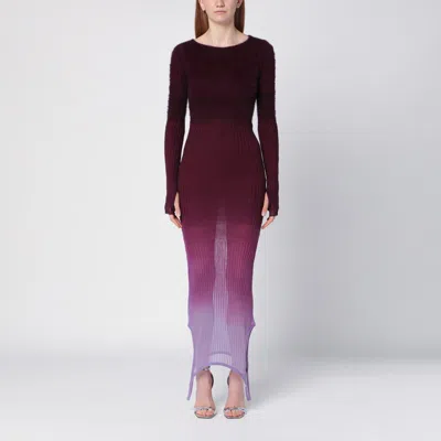ATTICO PURPLE/BURGUNDY CONVERTIBLE DRESS IN NYLON BLEND
