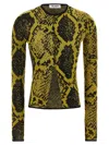 Attico Python Jacquard Cardigan Sweaters And Cardigans Yellow In Yellow