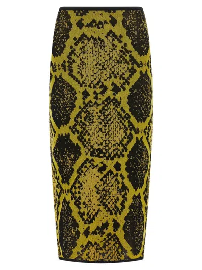 ATTICO PYTHON JACQUARD SKIRT