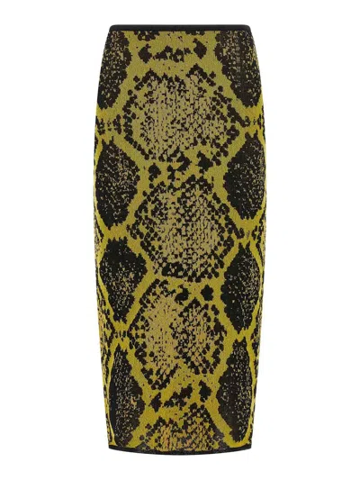 ATTICO PYTHON JACQUARD SKIRT