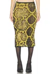 Attico Python Midi Skirt In Multi