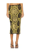 Attico Knee-length Bodycon Python Print Skirt In Multi