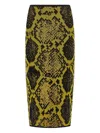Attico Knee-length Bodycon Python Print Skirt In Multi