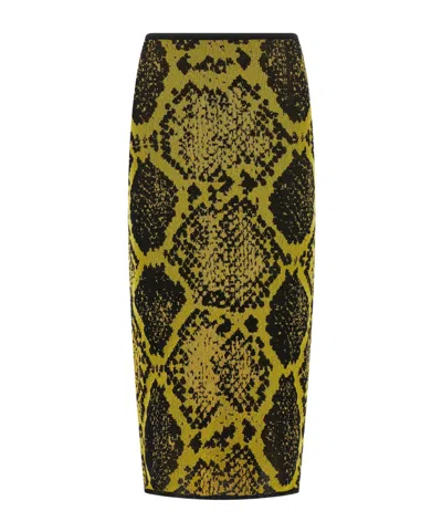 ATTICO PYTHON-PRINT JACQUARD SKIRT