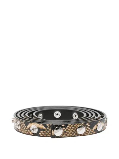 ATTICO PYTHON PRINT LEATHER BELT