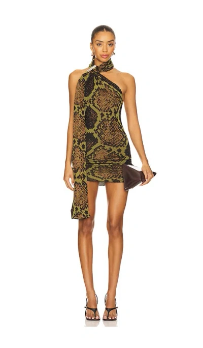 ATTICO PYTHON SLEEVELESS MINI DRESS