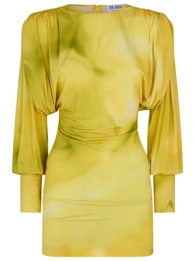 Attico Quinn Mini Dress In Pale Yellow