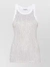 Attico White Tank Top With Multicolor Rhinestone In Jersey Woman In Multi