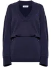 Attico Abito Cotton Mini Sweater Dress In Purple
