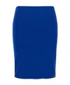 Attico Raised-logo Pencil Skirt In Blue
