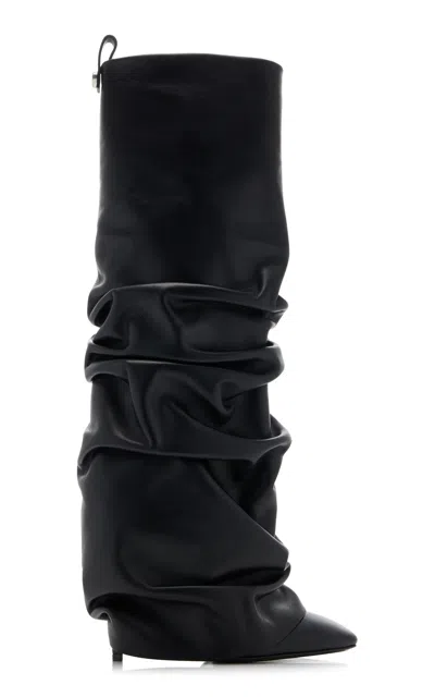 ATTICO REA SLOUCHED LEATHER BOOTS