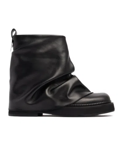Attico Combat Mini Robin Black Leather Boot